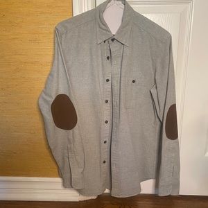 J Crew Heavy Grey Casual Shirt with Elbow Patches
